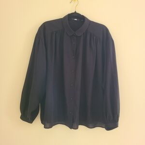Uniqlo Black Long Sleeve Blouse - Size M